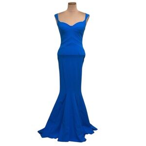Chiara Boni Formal Maxi Dress Size US 4 IT 40 Bright Blue Mermaid Gown